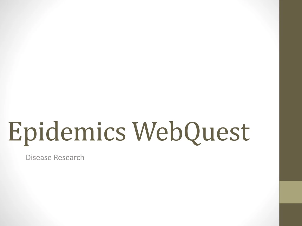 epidemics webquest