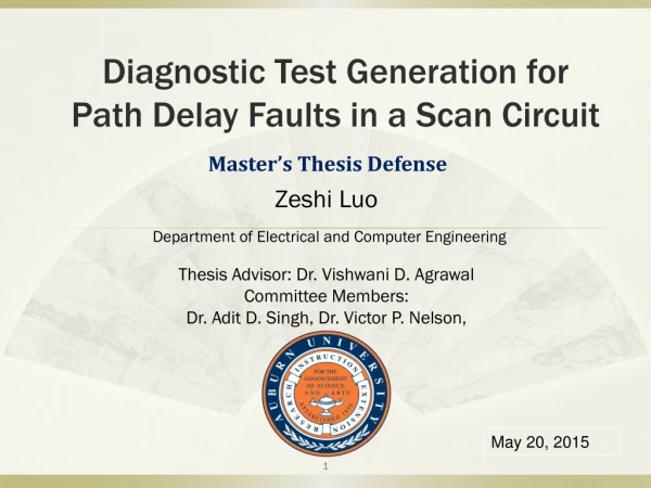 Diagnostic Test Generation for Path Delay Faults in a Scan Circuit