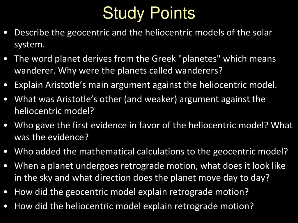 study points