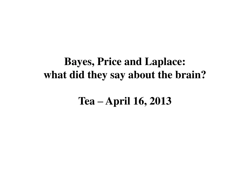 bayes price and laplace what did they say about