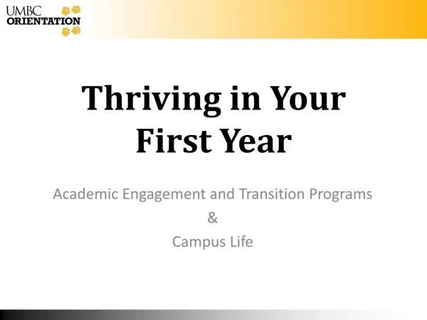 Thriving in Your First Year