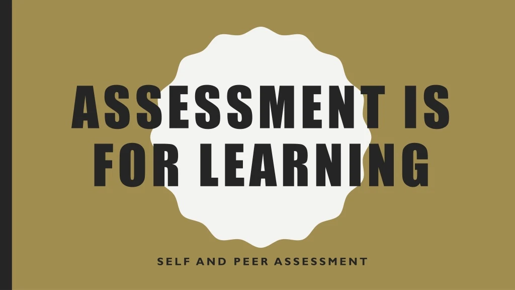 assessment is for learning