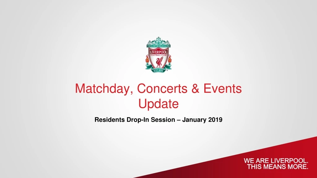 matchday concerts events update