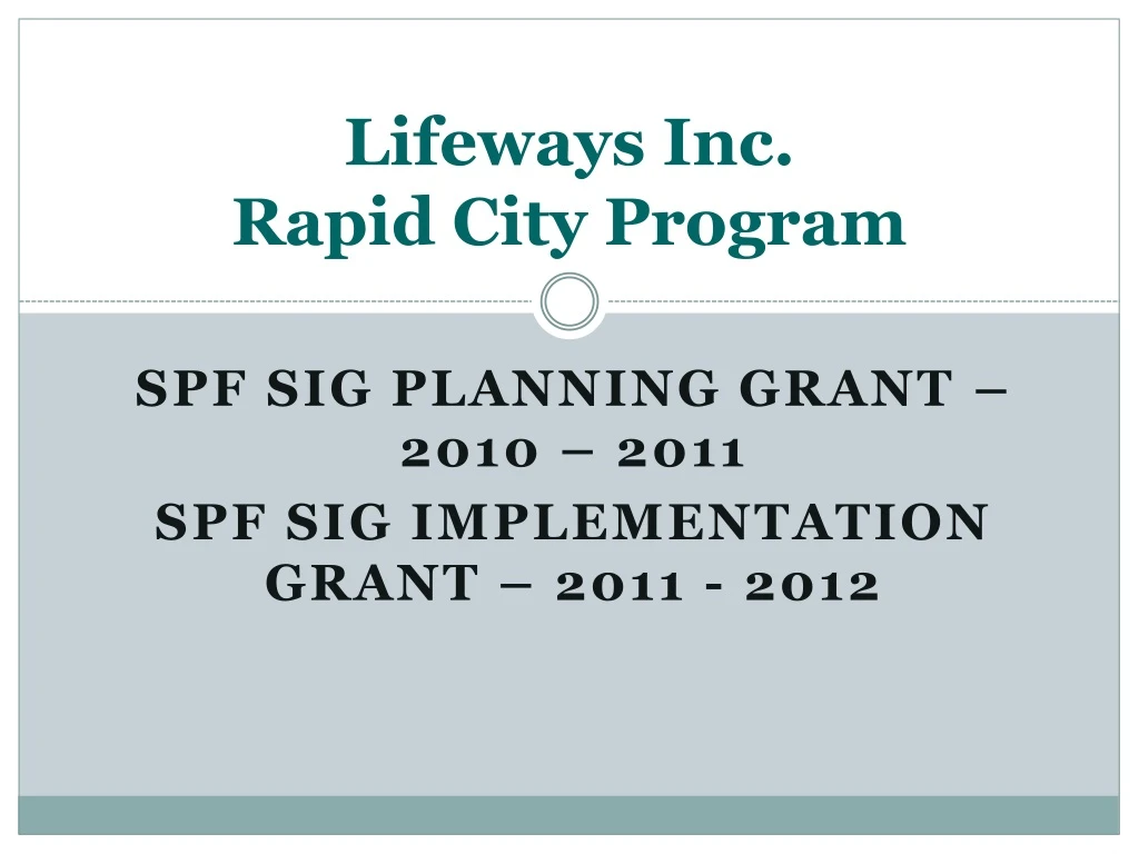 lifeways inc rapid city program