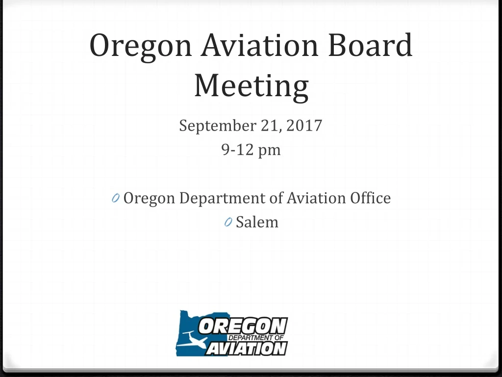 oregon aviation board meeting