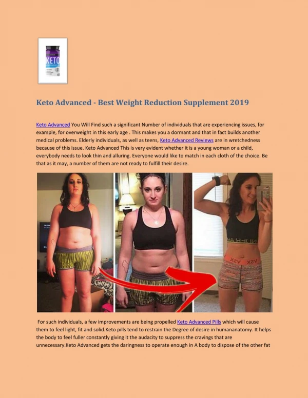 Keto Advanced - Best Weight Reduction Supplement 2019