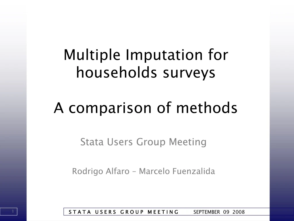 multiple imputation for households surveys a comparison of methods