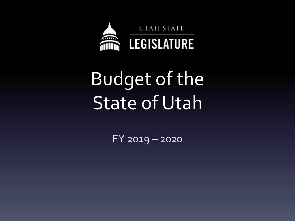budget of the state of utah