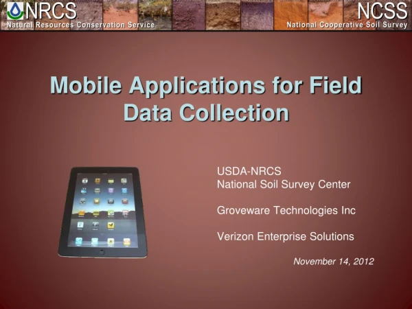 Mobile Applications for Field Data Collection