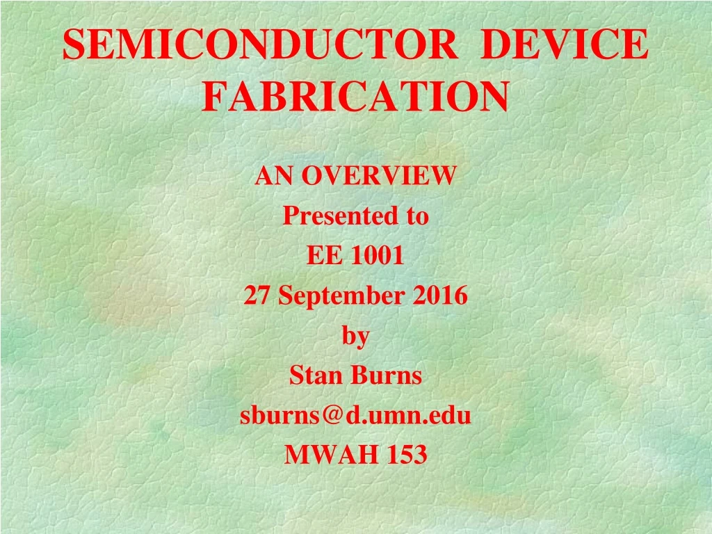 semiconductor device fabrication