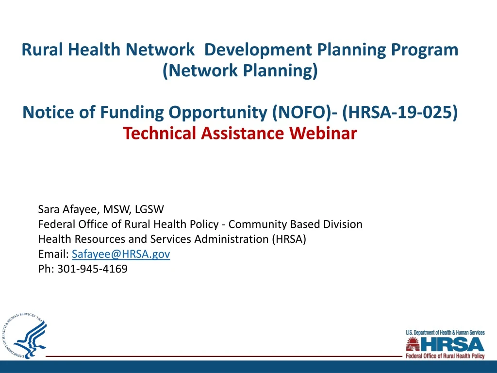 rural health network development planning program