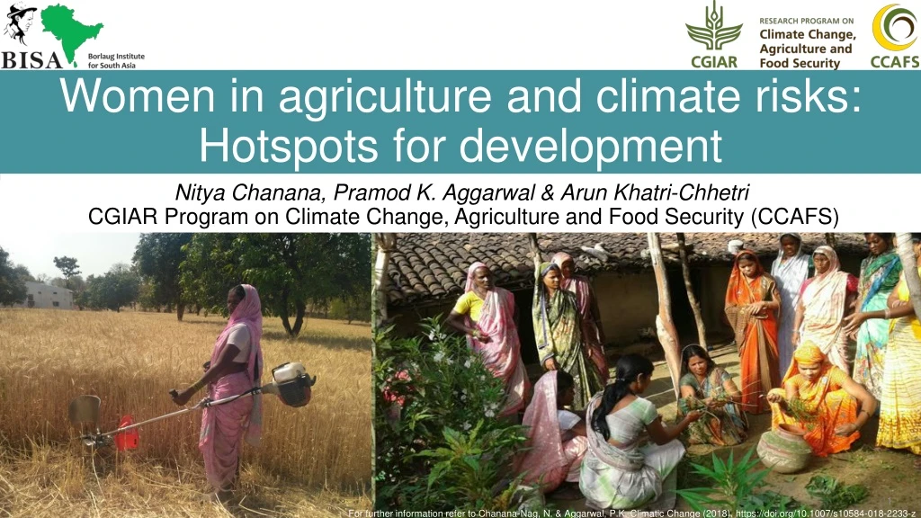 women in agriculture and climate risks hotspots for development