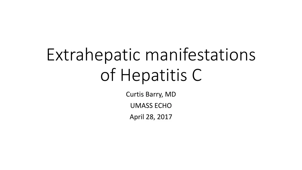 extrahepatic manifestations of hepatitis c