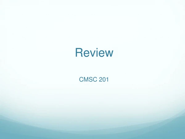 Review CMSC 201