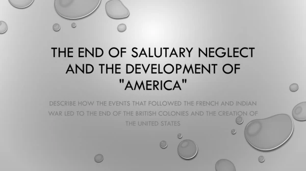 The End of Salutary Neglect and the development of &quot;America&quot;