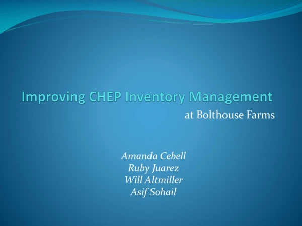 Improving CHEP Inventory Management