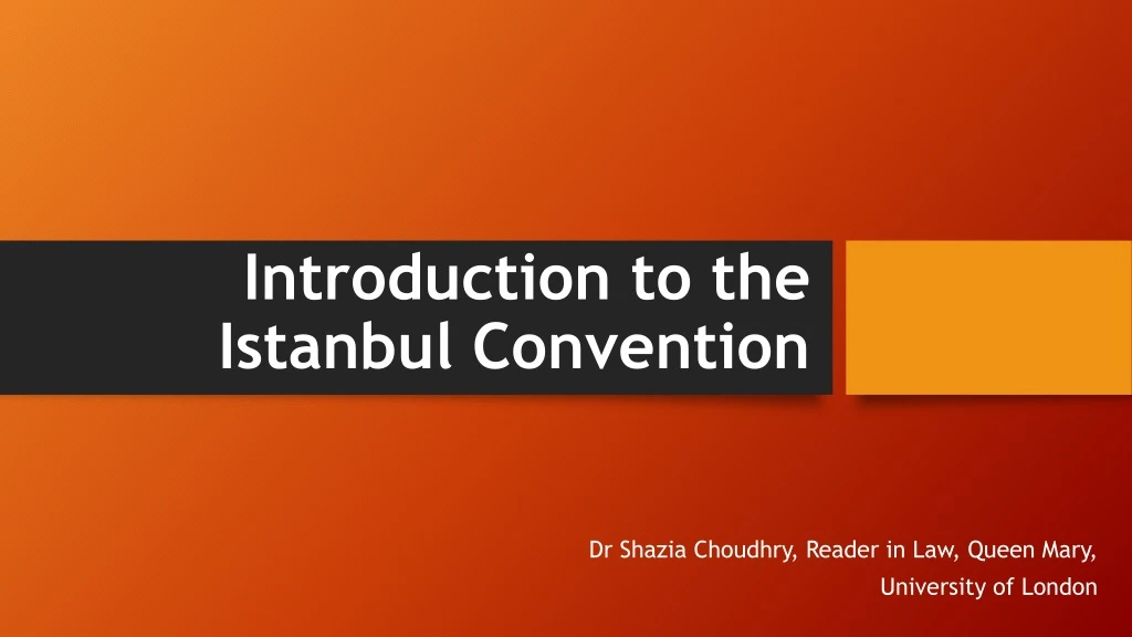 introduction to the istanbul convention