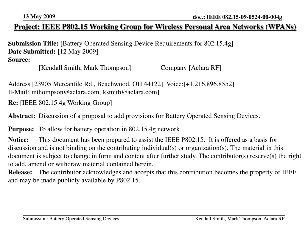 project ieee p802 15 working group for wireless