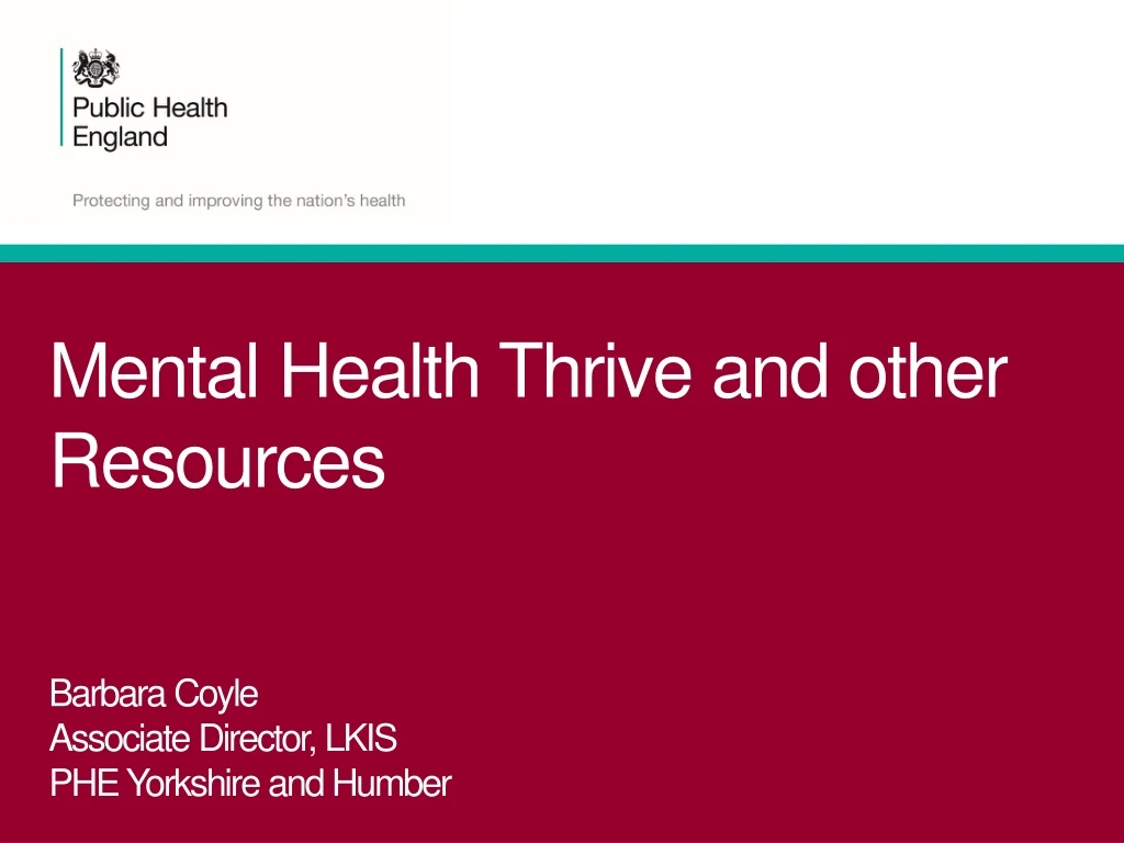 mental health thrive and other resources