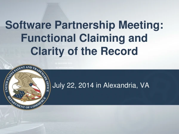 Software Partnership Meeting: Functional Claiming and Clarity of the Record
