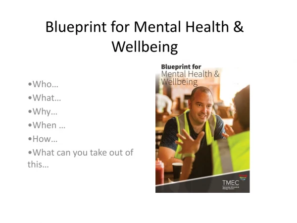 Blueprint for Mental Health &amp; Wellbeing