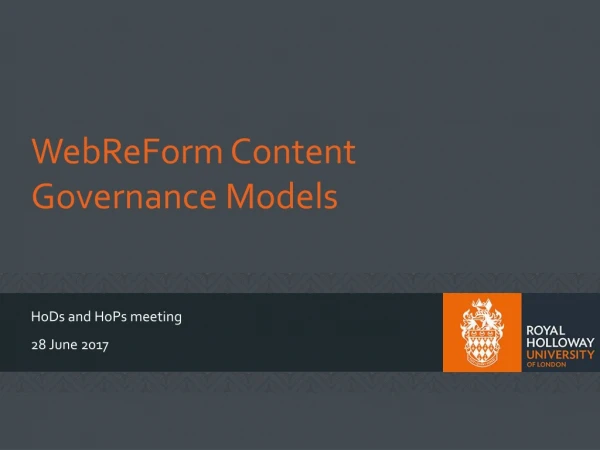WebReForm Content Governance Models
