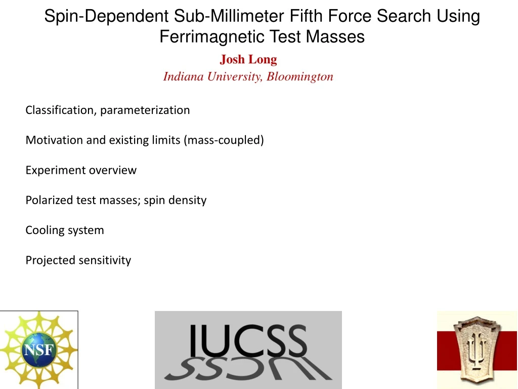 spin dependent sub millimeter fifth force search