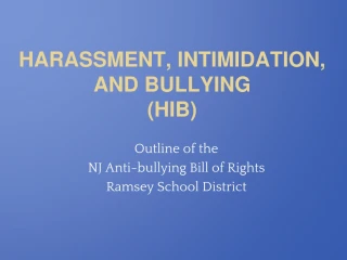 PPT - UNDERSTANDING HIB (Harassment, Intimidation And Bullying ...