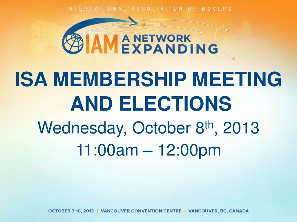 isa membership meeting and elections wednesday