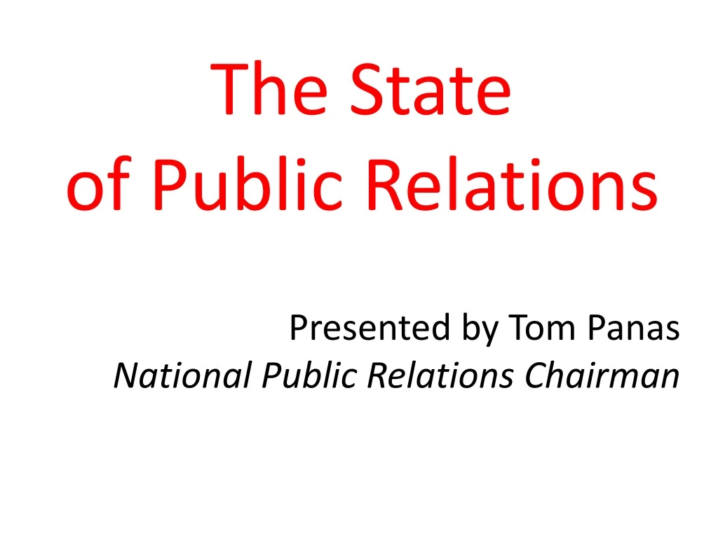 the state of public relations