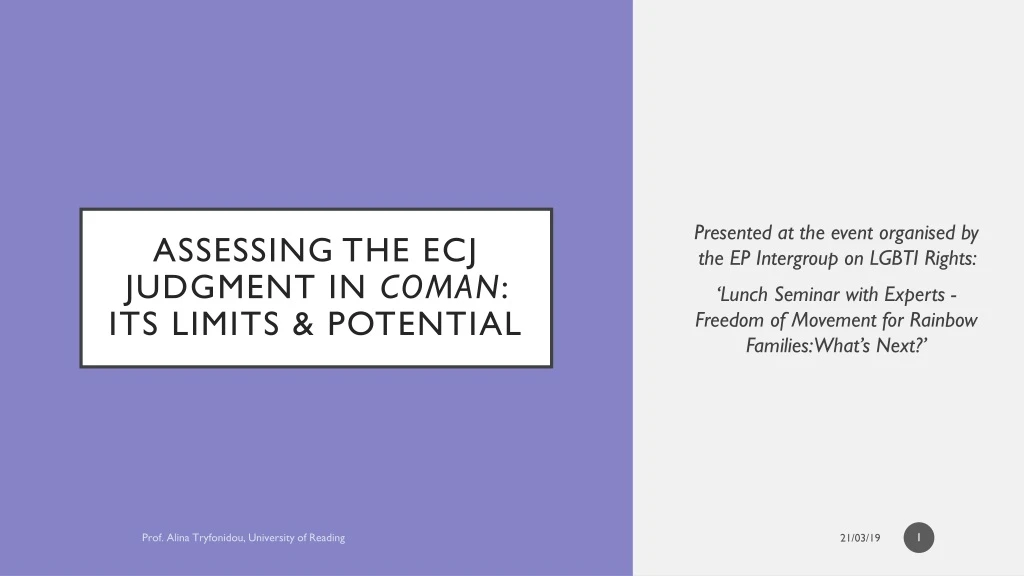 assessing the ecj judgment in coman its limits potential