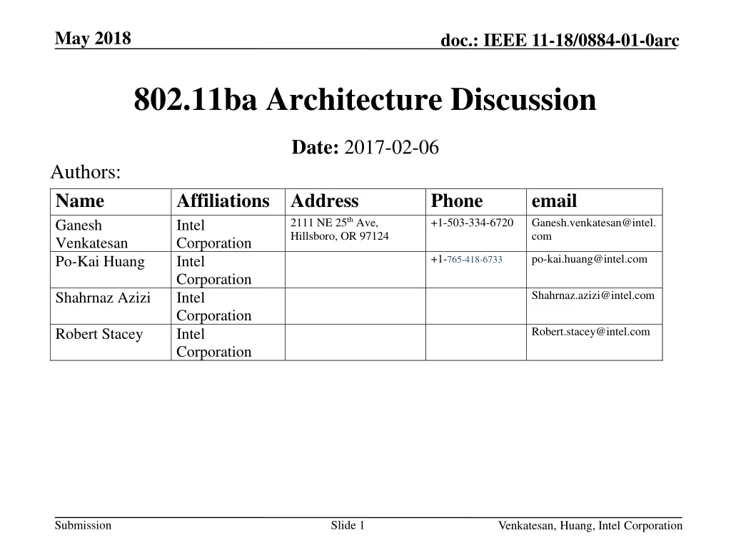 802 11ba architecture discussion