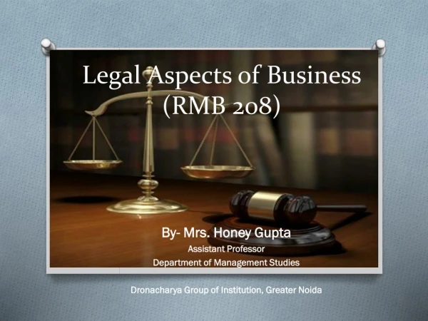 Legal Aspects of Business (RMB 208)
