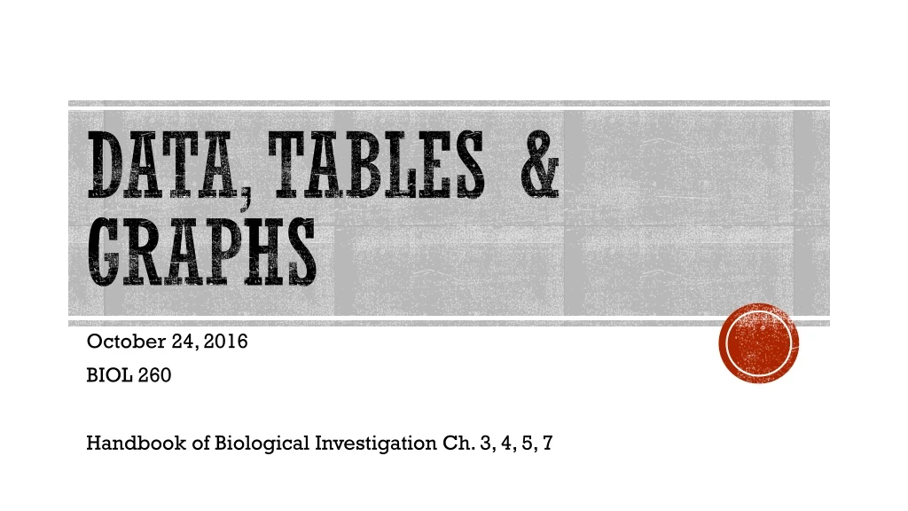 data tables graphs