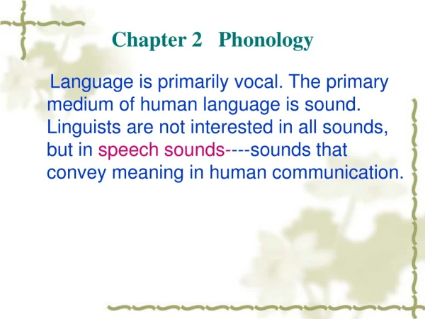 Chapter 2 Phonology