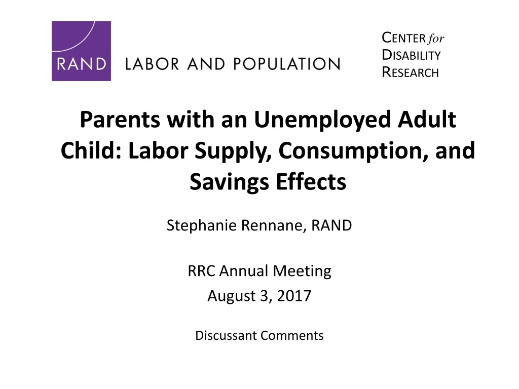parents with an unemployed adult child labor supply consumption and savings effects