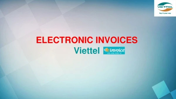 ELECTRONIC INVOICES Viettel
