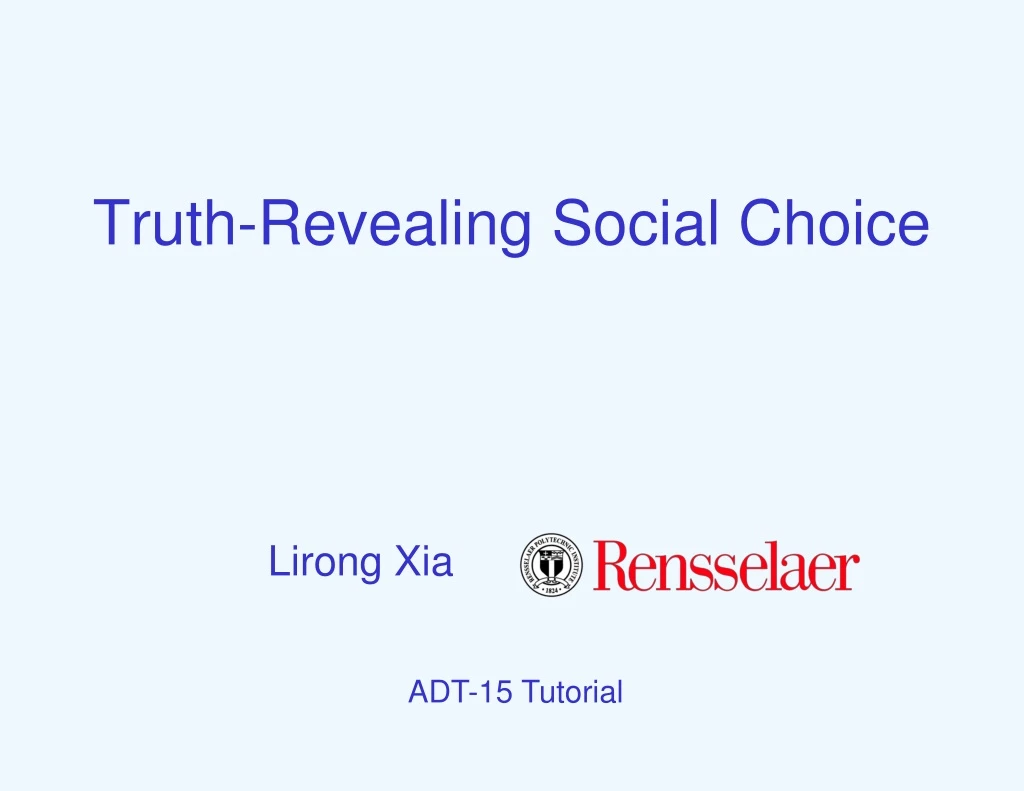 truth revealing social choice