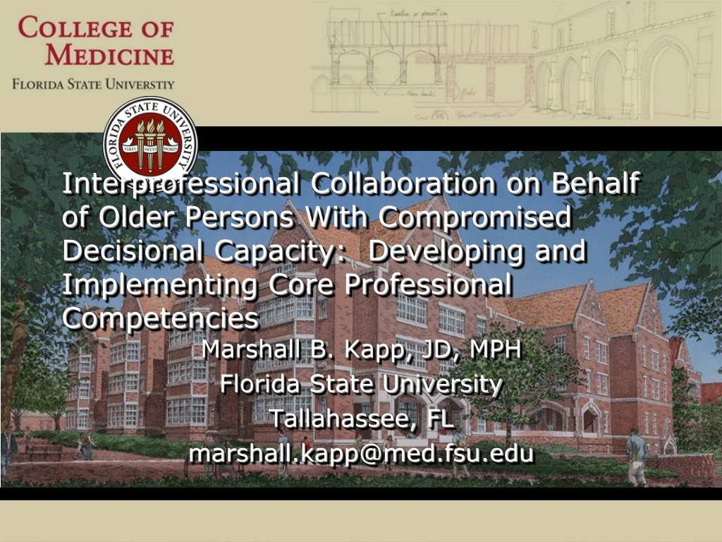 marshall b kapp jd mph florida state university tallahassee fl marshall kapp@med fsu edu