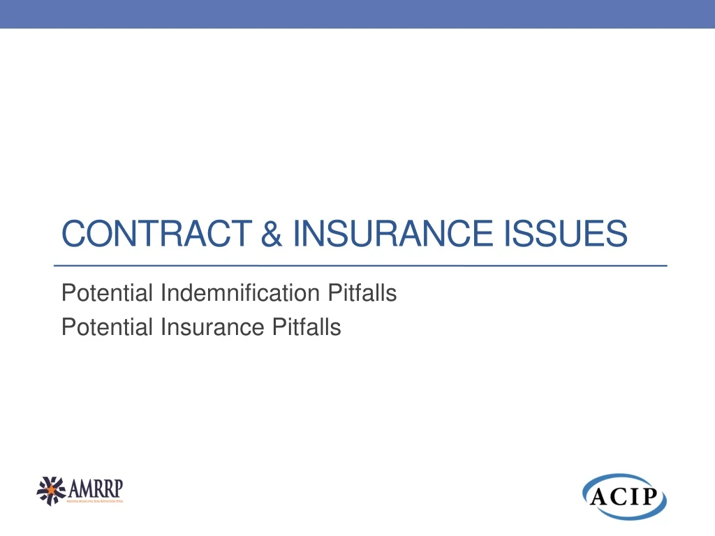 contract insurance issues