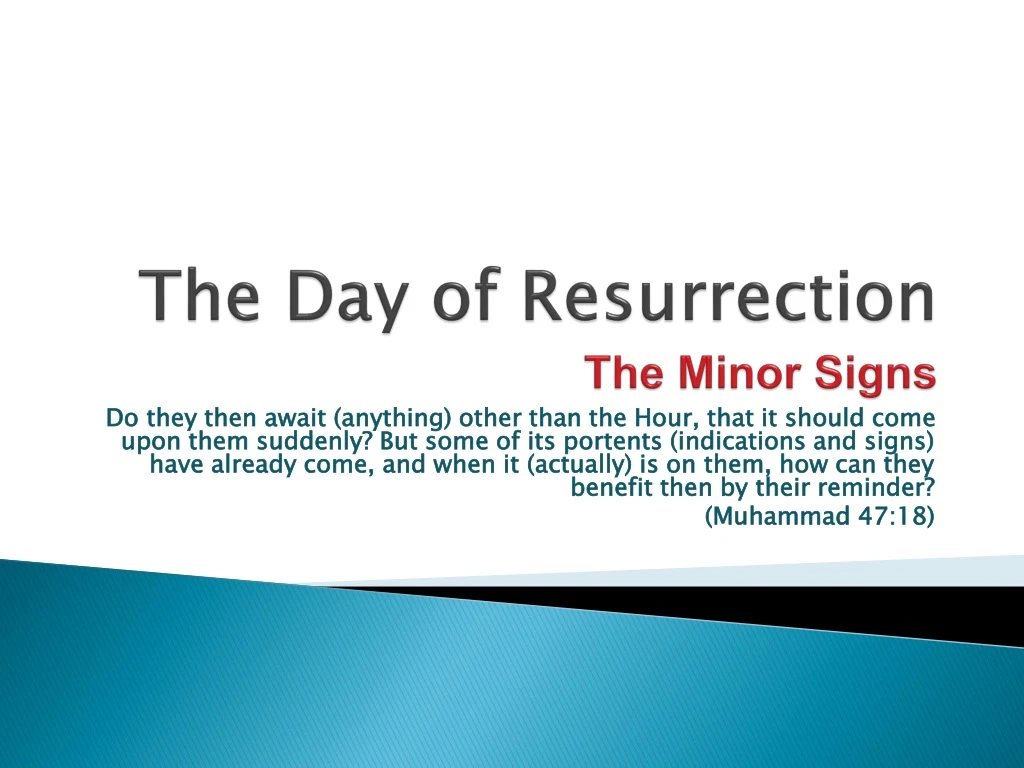 the day of resurrection the minor signs