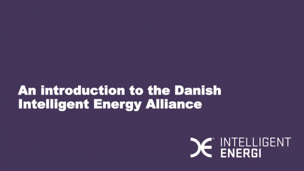An introduction to the Danish Intelligent Energy Alliance