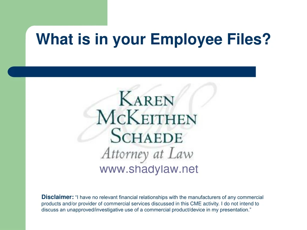 what is in your employee files