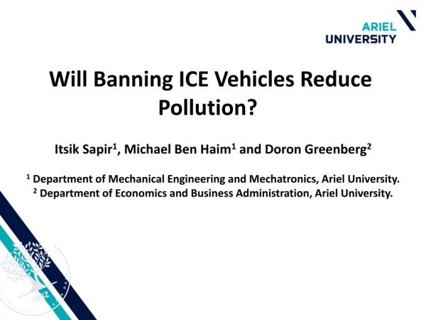 Will Banning ICE Vehicles Reduce Pollution?