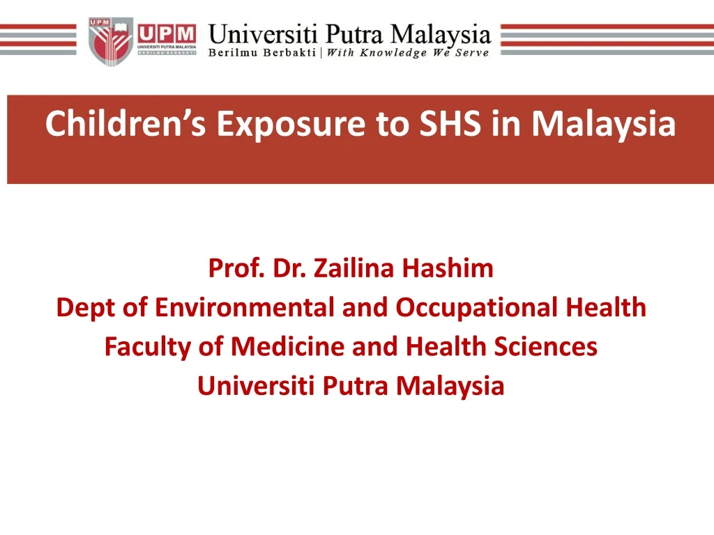 children s exposure to shs in malaysia