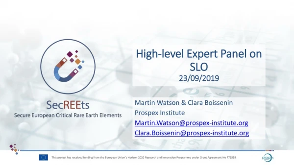 High-level Expert Panel on SLO 23/09/2019