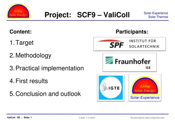 Project: SCF9 – ValiColl