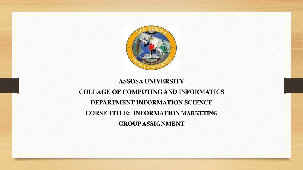 assosa university collage of computing