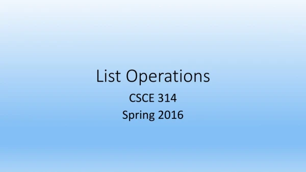List Operations