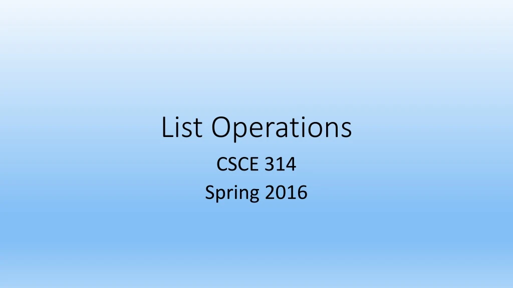 list operations